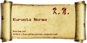 Kurusta Norma névjegykártya